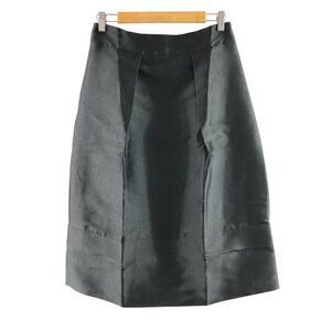 Eros Apparel A Line Skirt Pleat Midi Satin Black Size M